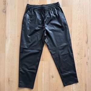 🖤 Zara | Black Pleather Trousers with Drawstring